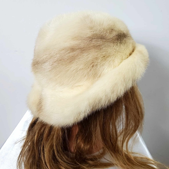 Vintage superb real champagne mink fur hat - Picture 4 of 6